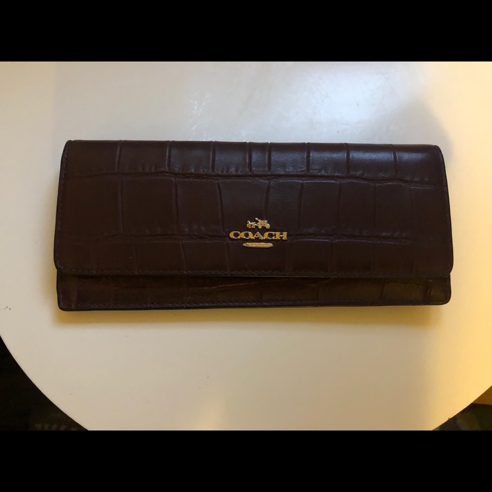 Coach leather wallet - deep purple